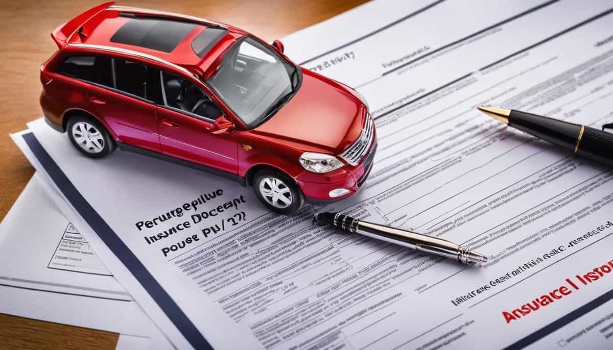 Image of a vehicle insurance policy document